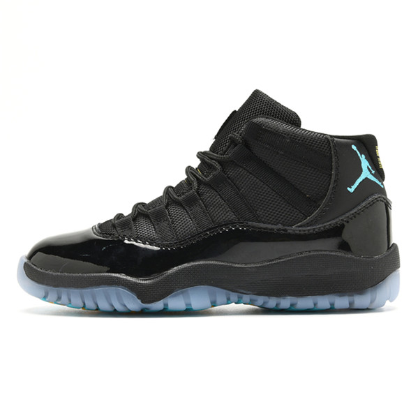Youth Running Weapon Air Jordan 11 Black/Blue Shoes 034